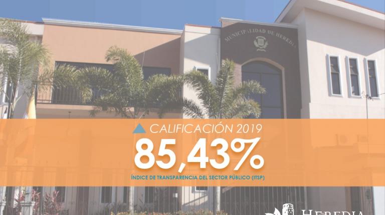 Municipalidad de Heredia mantiene el segundo lugar del Índice de Transparencia del Sector Municipal