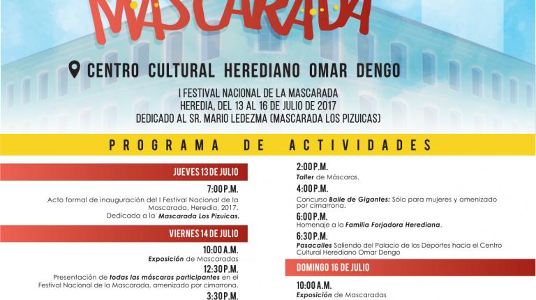 Actividad que pretende resaltar la tradicional mascarada costarricense y posicionarla como referente en la cultura del cantón de Heredia.