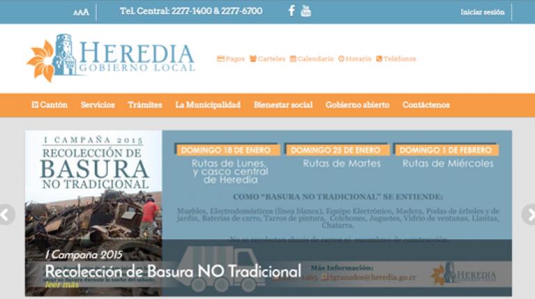 Nuevo sitio web de la Municipalidad de Heredia