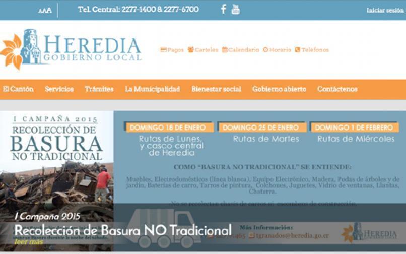 Nuevo sitio web de la Municipalidad de Heredia