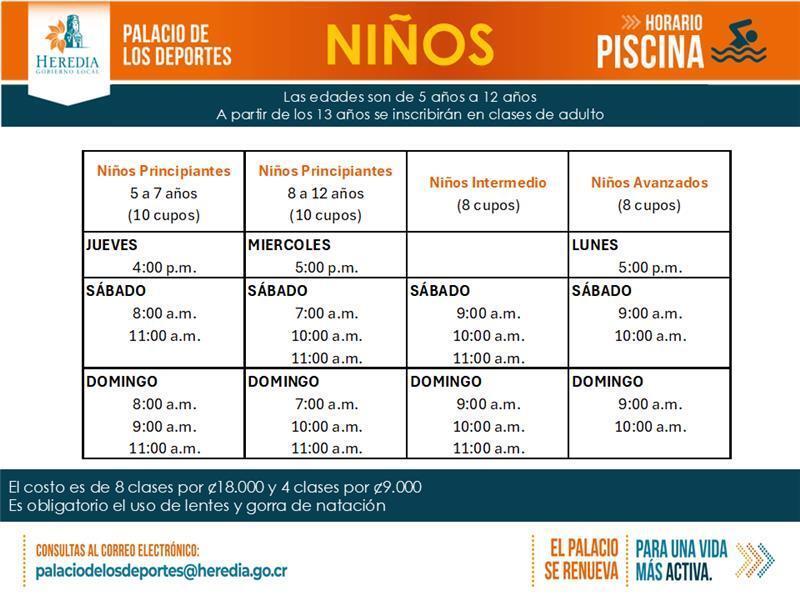 HORARIOS NIÑOS