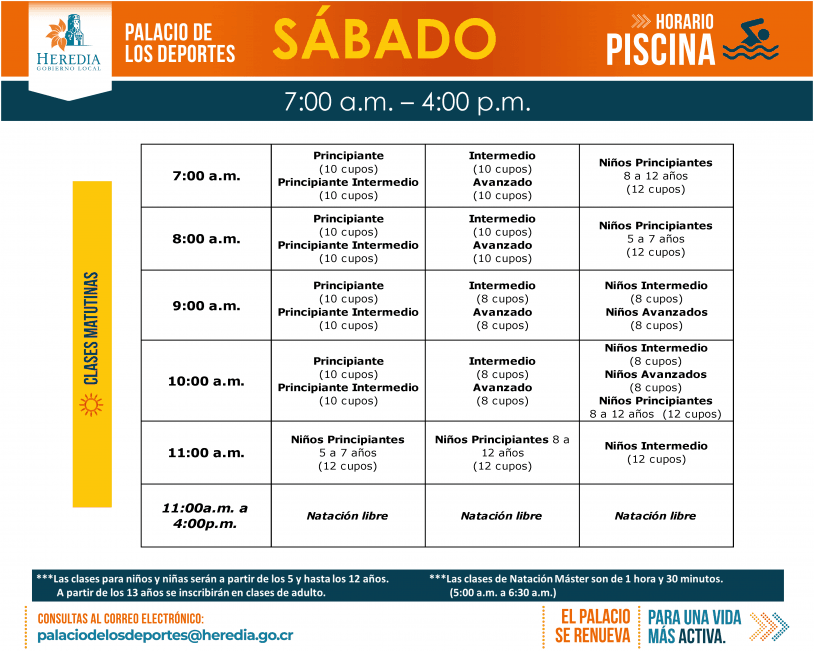 HORARIO SABADOS