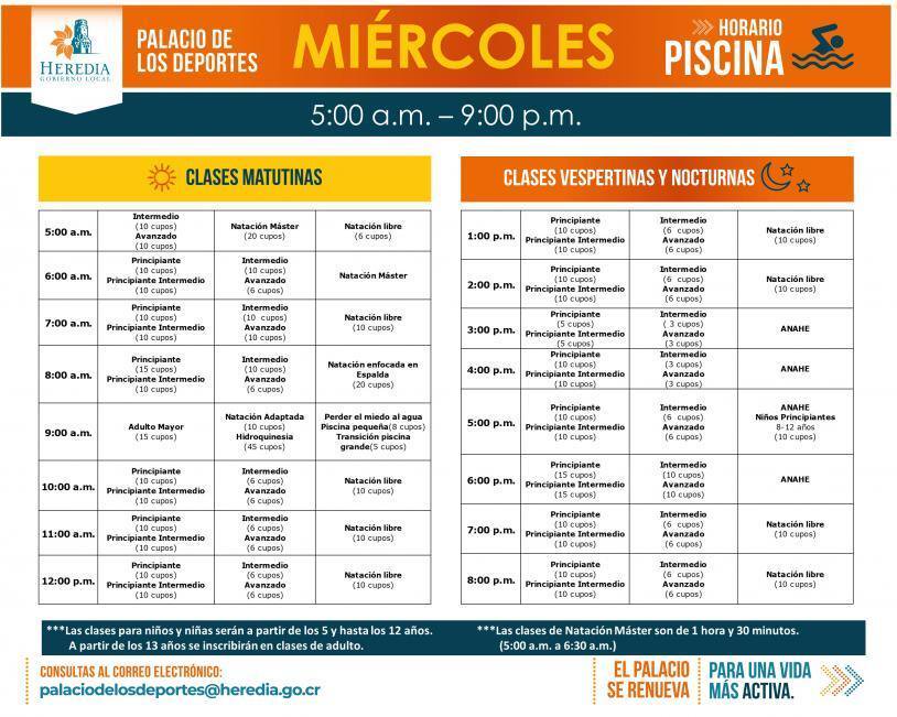 HORARIO MIÉRCOLES